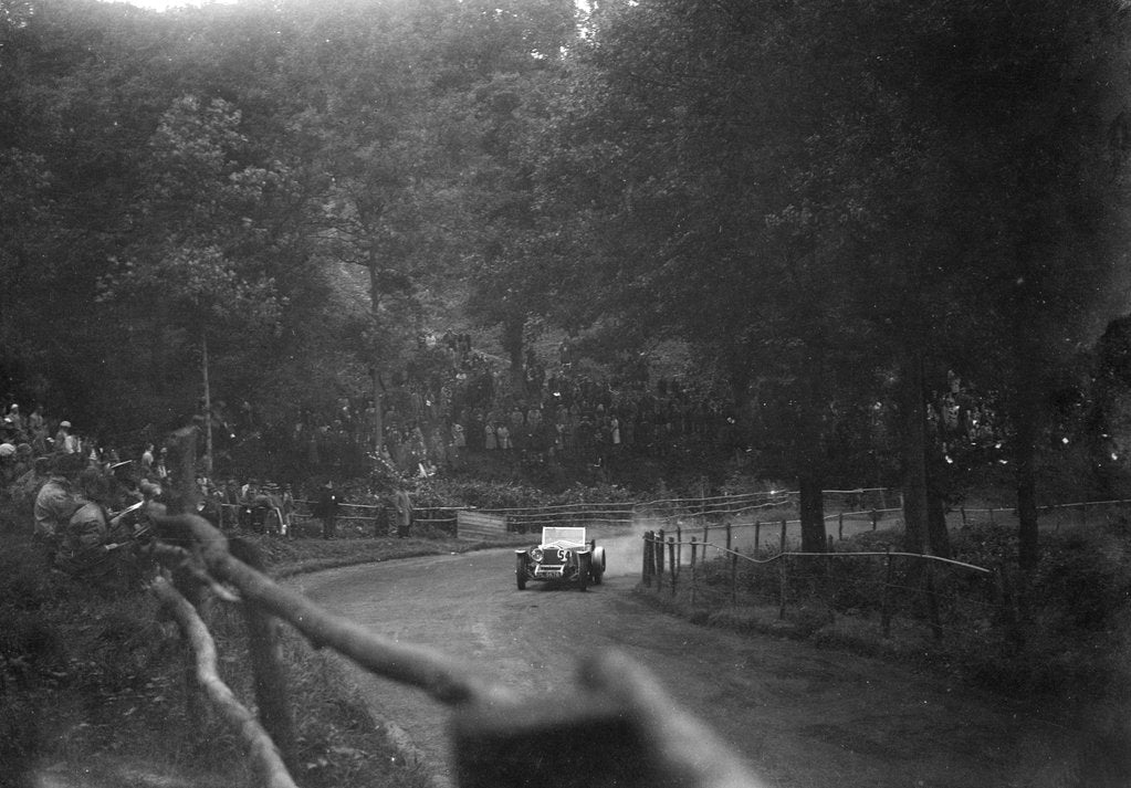 Detail of Raymond Mays' 4500 cc Invicta competing in the Shelsley Walsh Speed Hill Climb, Worcestershire by Bill Brunell