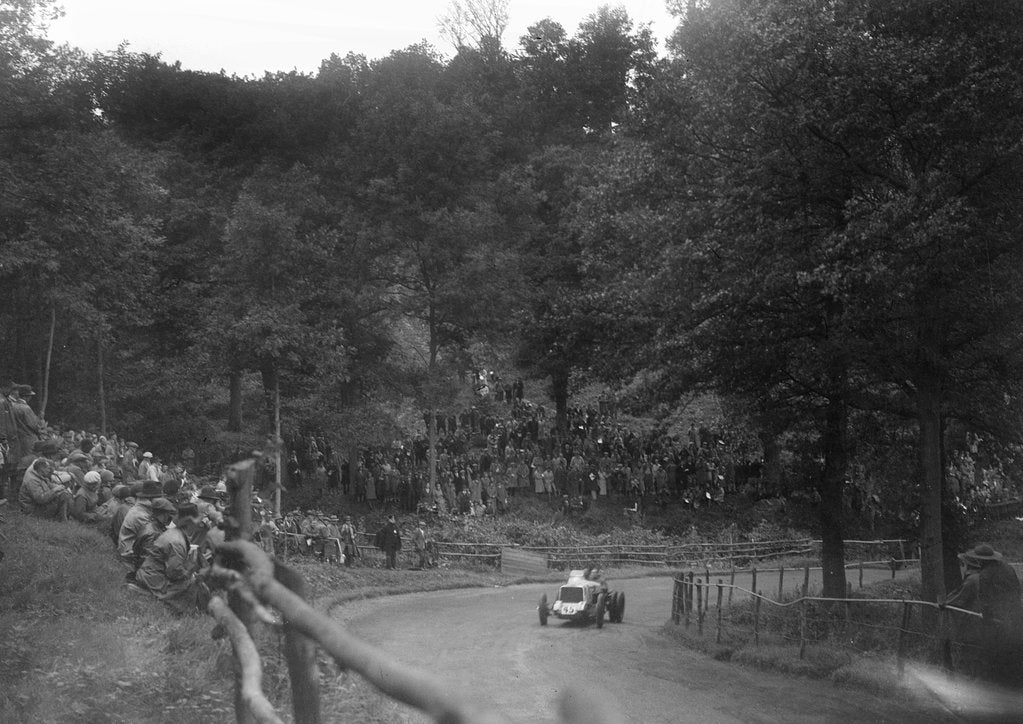Detail of Raymond Mays' Vauxhall-Villiers competing in the Shelsley Walsh Speed Hill Climb, Worcestershire by Bill Brunell