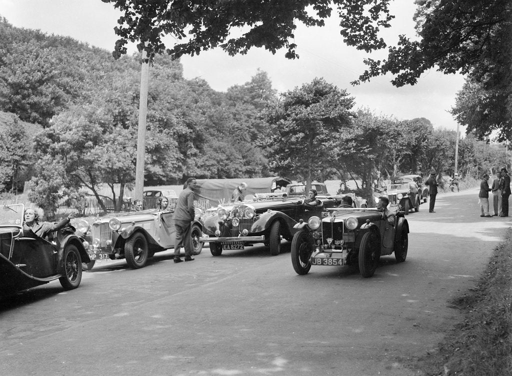 Detail of Cars competing in the MCC Torquay Rally, July 1937 by Bill Brunell