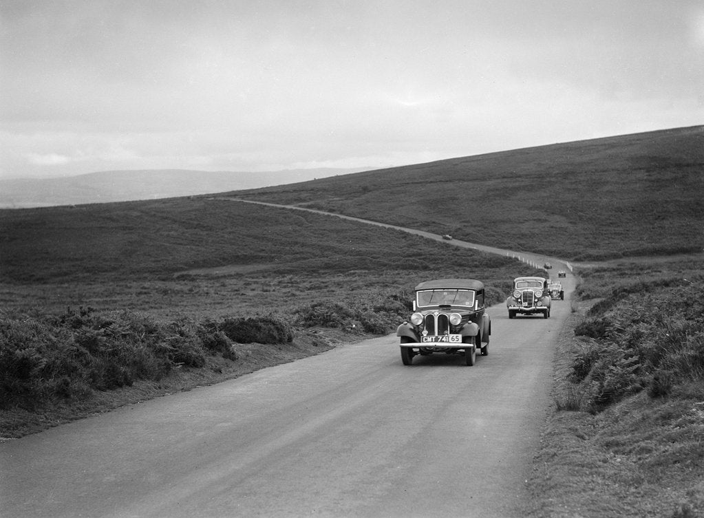 Detail of AS Whiddington's Frazer-Nash BMW ahead of RE Wright's Ford V8 at the MCC Torquay Rally, July 1937 by Bill Brunell