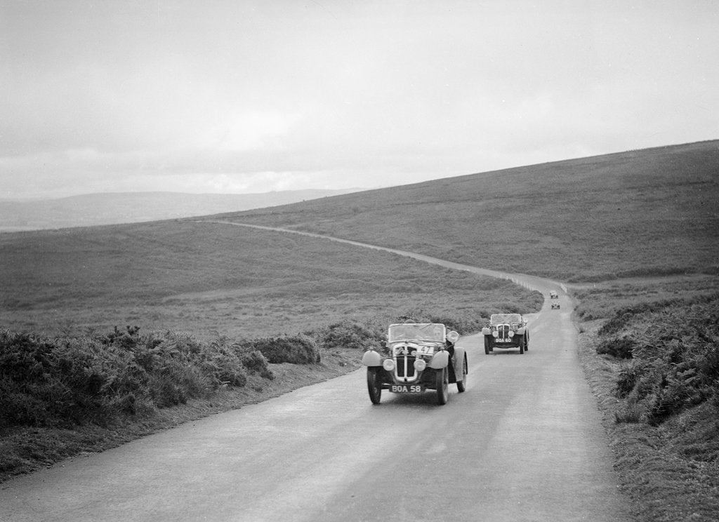 Detail of Austin 7s of CD Buckley and Bert Hadley competing at the MCC Torquay Rally, July 1937 by Bill Brunell