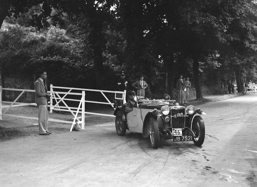 Detail of Cream Cracker Team MG PB of CAN May competing at the MCC Torquay Rally, July 1937 by Bill Brunell