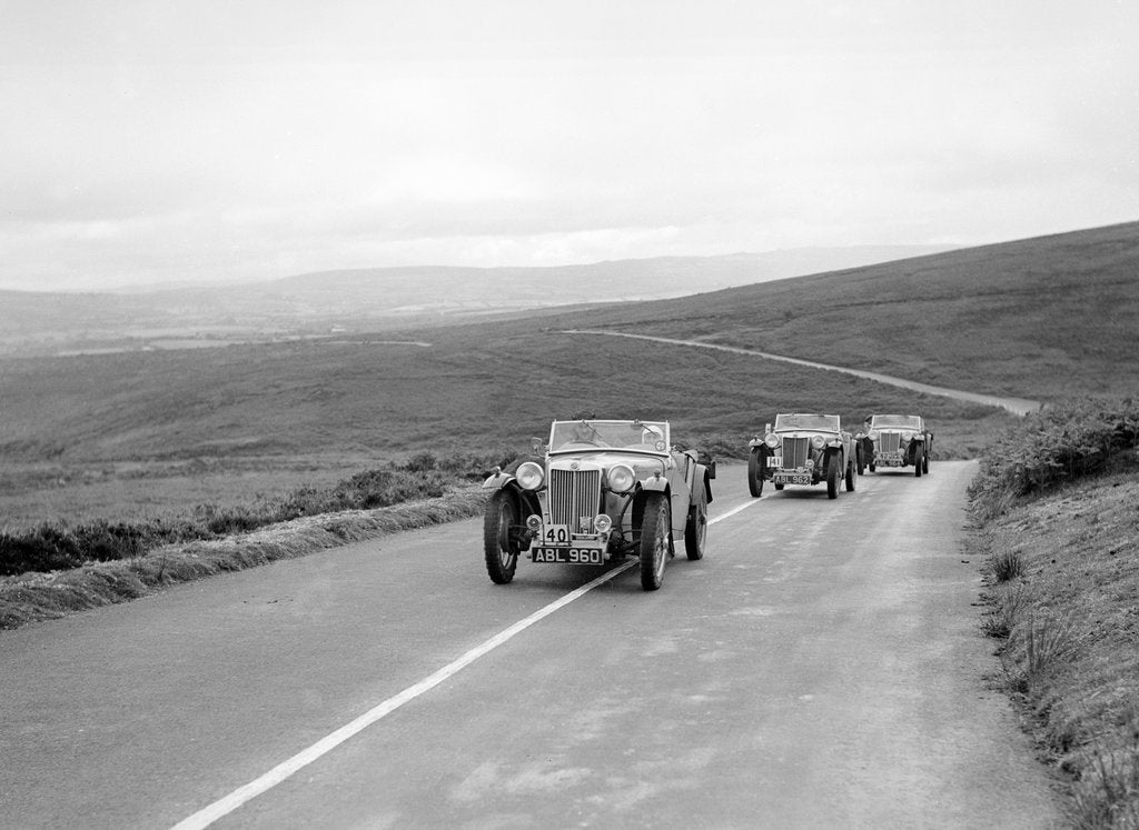 Detail of Three MG TAs competing at the MCC Torquay Rally, July 1937 by Bill Brunell