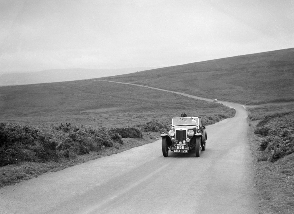 Detail of AB Langley's MG Magnette competing at the MCC Torquay Rally, July 1937 by Bill Brunell