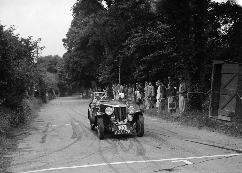 Detail of AB Langley's MG Magnette competing at the MCC Torquay Rally, July 1937 by Bill Brunell