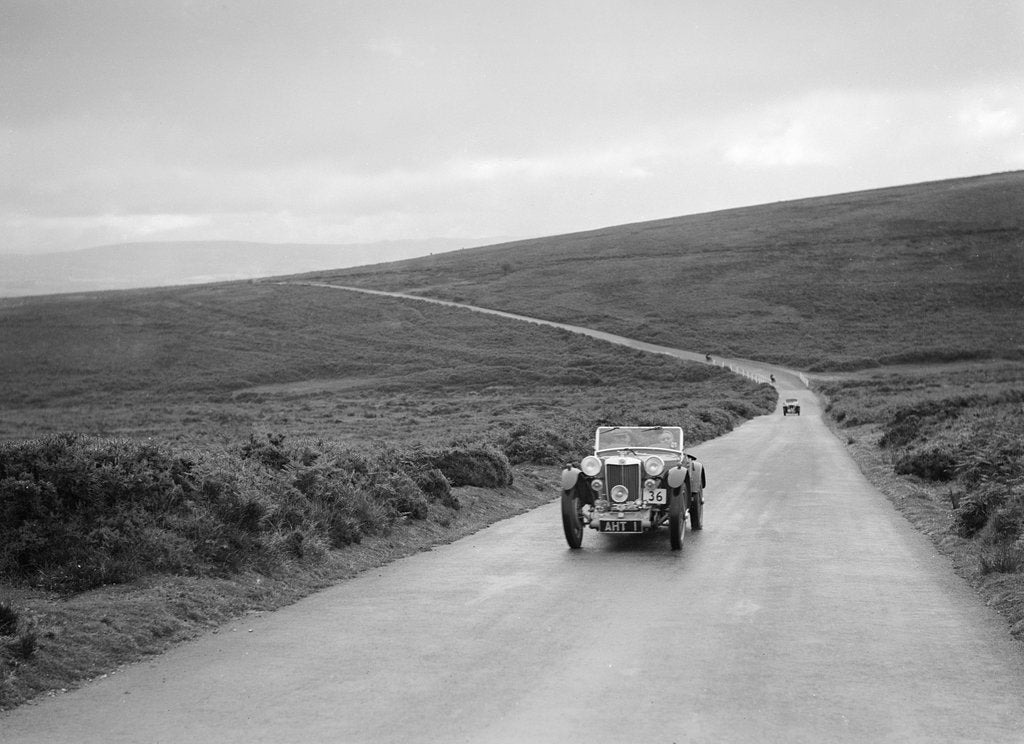 Detail of EH Goodenough's MG PB competing at the MCC Torquay Rally, July 1937 by Bill Brunell