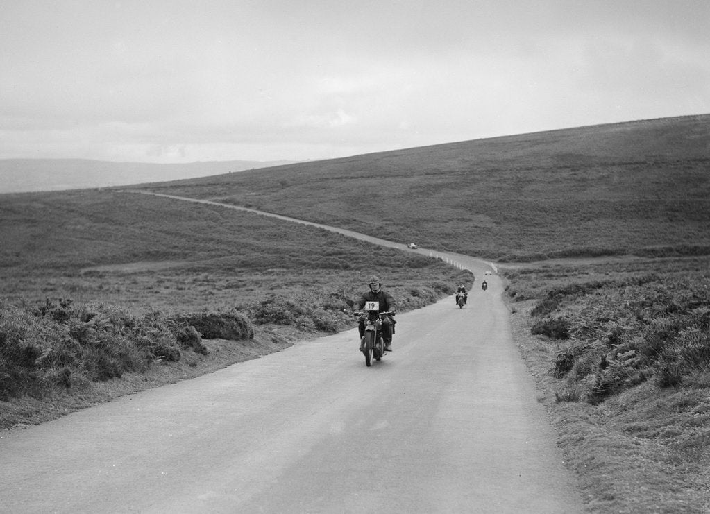 Detail of HB Ranson's 597 cc Ariel Square Four competing at the MCC Torquay Rally, July 1937 by Bill Brunell