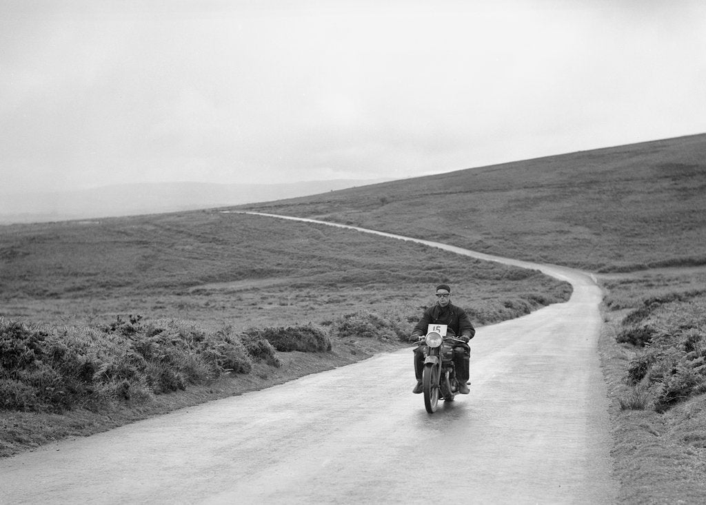 Detail of 597 cc Ariel Square Four of IH Darge, winner of a silver award at the MCC Torquay Rally, July 1937 by Bill Brunell