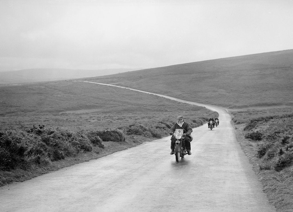 Detail of 493 cc Sunbeam of HAH Burgess, winner of a bronze award at the MCC Torquay Rally, July 1937 by Bill Brunell