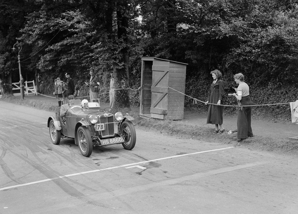 Detail of EC Haesendonck's MG PB competing at the MCC Torquay Rally, July 1937 by Bill Brunell