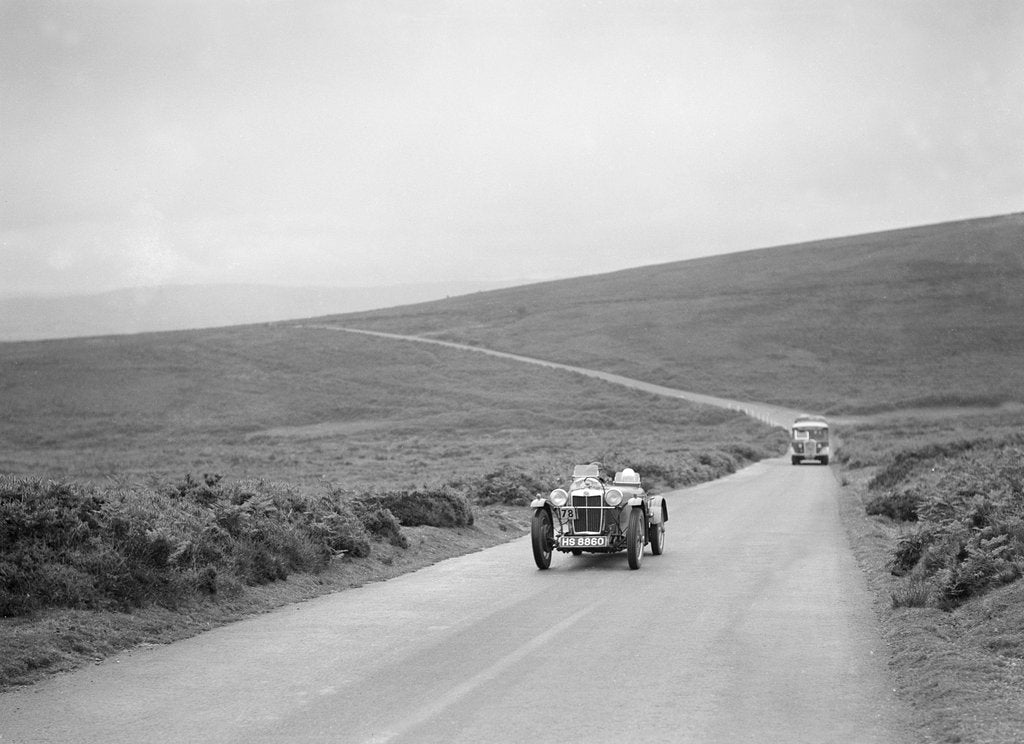 Detail of EC Haesendonck's MG PB competing at the MCC Torquay Rally, July 1937 by Bill Brunell