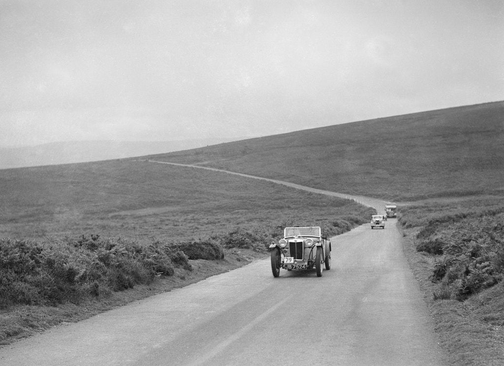 Detail of Cream Cracker Team MG PB of EJ Haesendonck competing at the MCC Torquay Rally, July 1937 by Bill Brunell