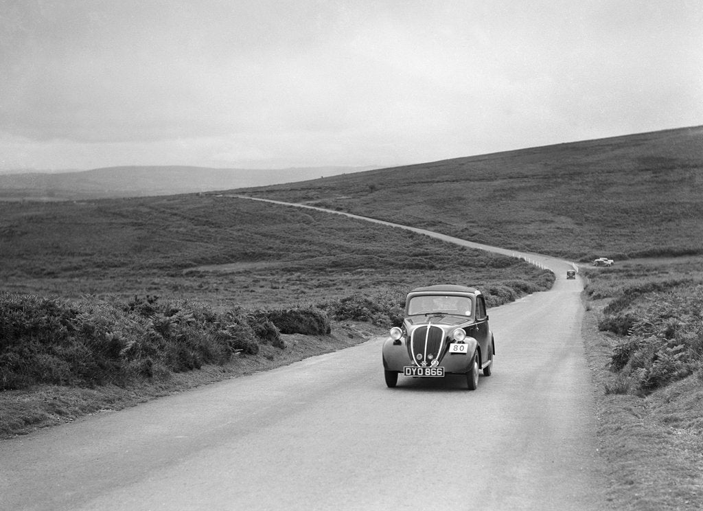 Detail of Fiat of HW Johnson, winner of a silver award at the MCC Torquay Rally, July 1937 by Bill Brunell