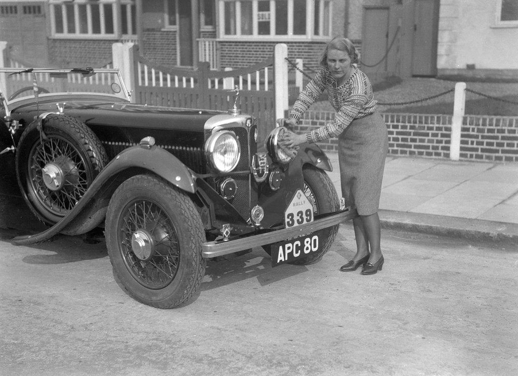 Detail of Kitty Brunell and her winning AC 4-seater tourer, RAC Rally, March 1933 by Bill Brunell