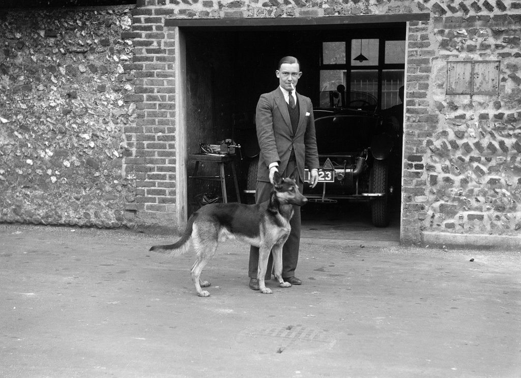 Detail of Geoffrey Baker and his alsatian by Bill Brunell