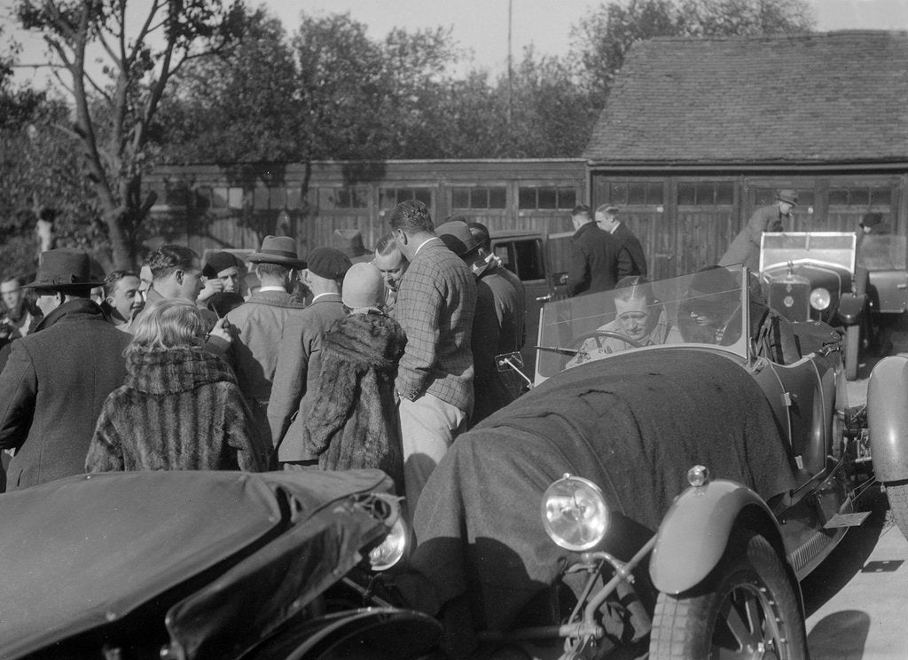 Detail of Bugatti Type 43 taking part in the Bugatti Owners Club car treasure hunt, 25 October 1931 by Bill Brunell