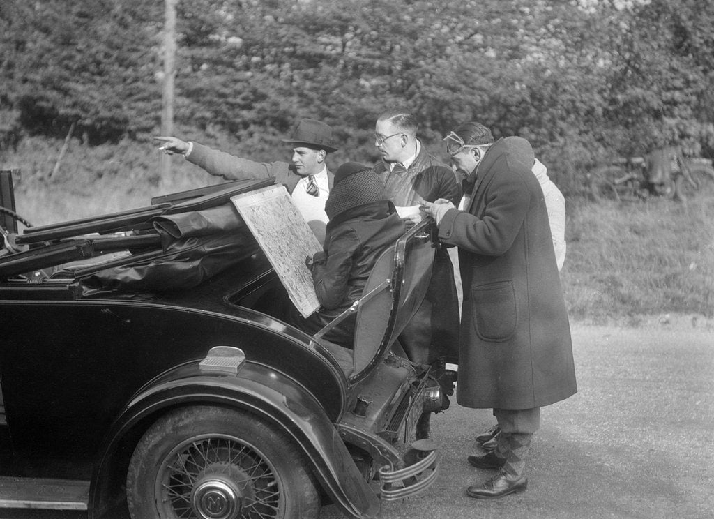Detail of Wolseley Hornet taking part in the Bugatti Owners Club car treasure hunt, 25 October 1931 by Bill Brunell