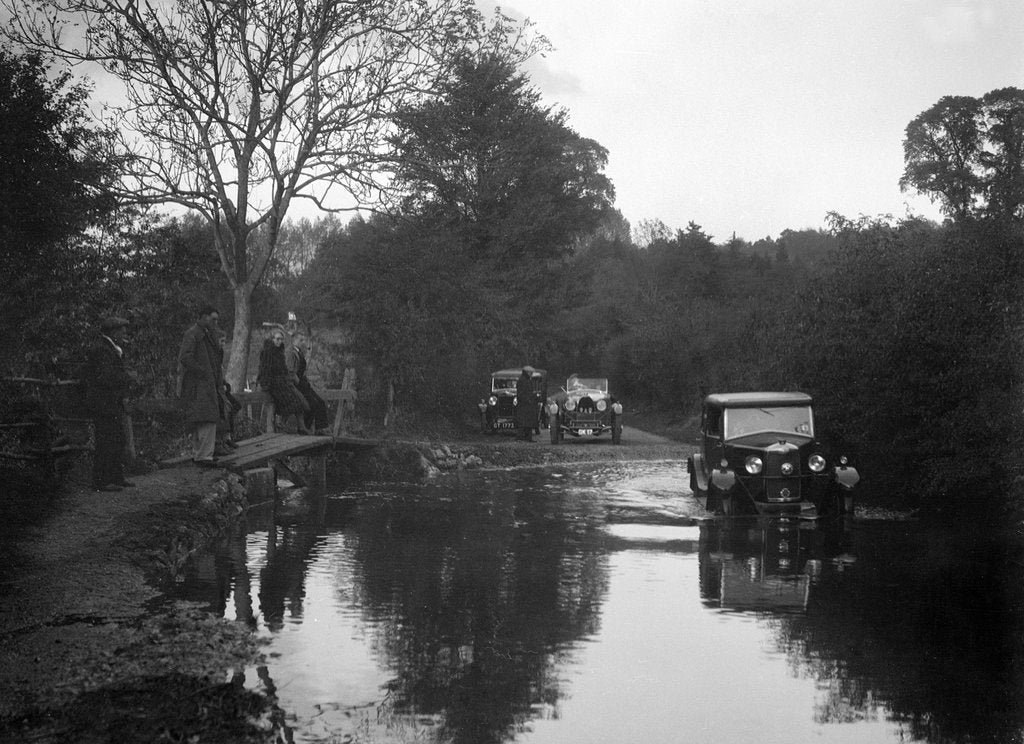 Detail of Cars taking part in the Bugatti Owners Club car treasure hunt, 25 October 1931 by Bill Brunell