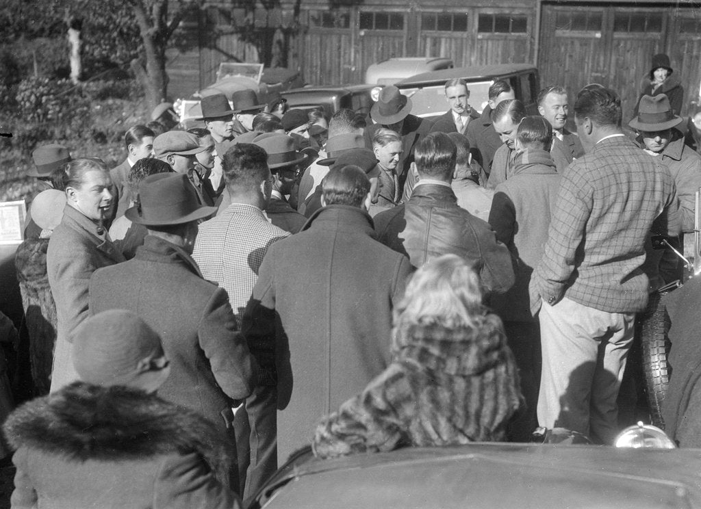 Detail of Participants in the Bugatti Owners Club car treasure hunt, 25 October 1931 by Bill Brunell