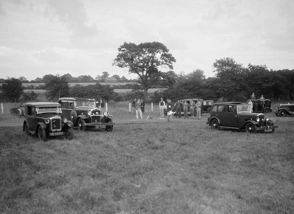 Detail of Austin 7 and two Singers taking part in the Bugatti Owners Club gymkhana, 5 July 1931 by Bill Brunell