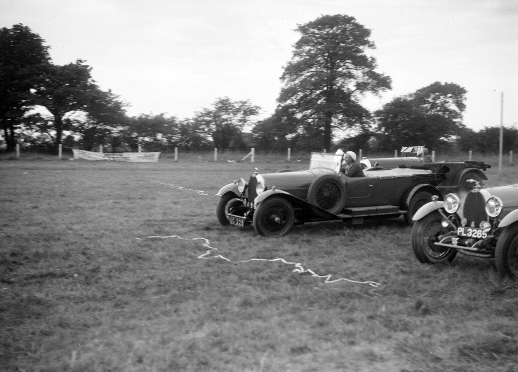 Detail of Two Bugatti Type 44s taking part in the Bugatti Owners Club gymkhana, 5 July 1931 by Bill Brunell