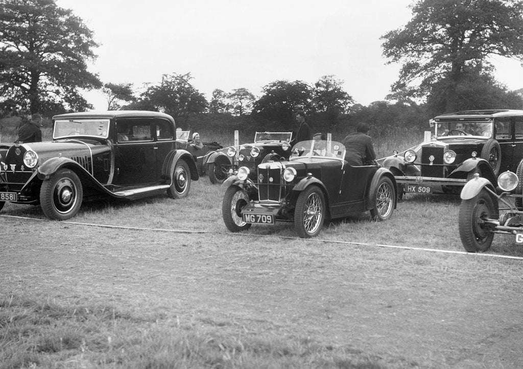 Detail of Cars taking part in the Bugatti Owners Club gymkhana, 5 July 1931 by Bill Brunell