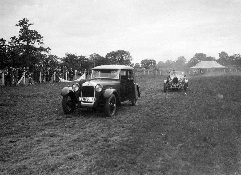 Detail of Alvis FWD and Bugatti Type 44 taking part in the Bugatti Owners Club gymkhana, 5 July 1931 by Bill Brunell