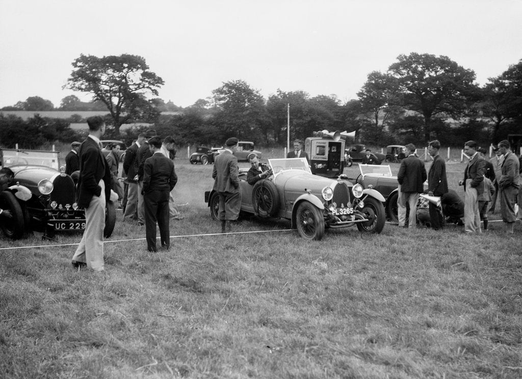 Detail of Two Bugatti Type 44s taking part in the Bugatti Owners Club gymkhana, 5 July 1931 by Bill Brunell