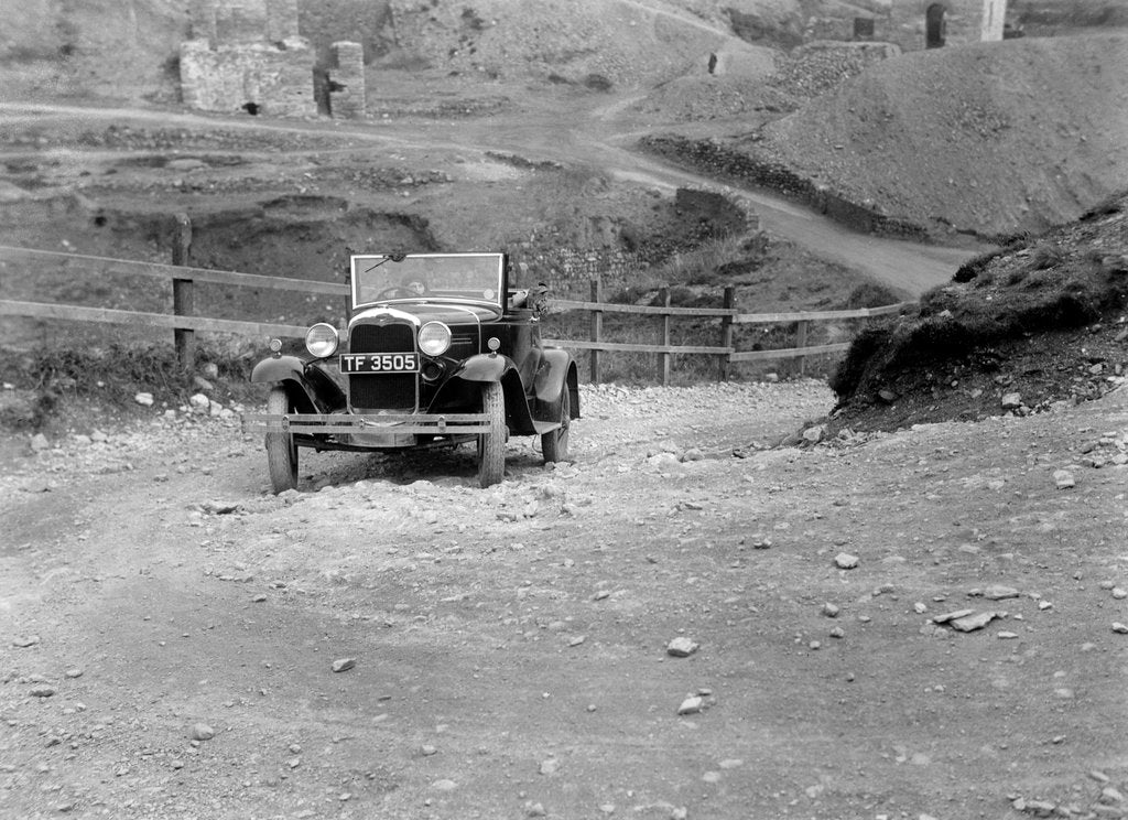 Detail of Kitty Brunell driving a 1930 Ford Model A 2-seater, 1931 by Bill Brunell