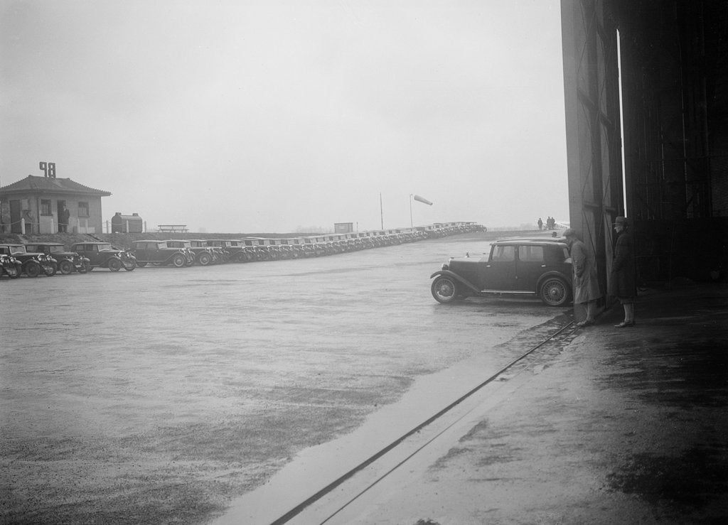 Detail of Riley Motor Club Rally, Croydon Aerodrome, 25 April 1931 by Bill Brunell
