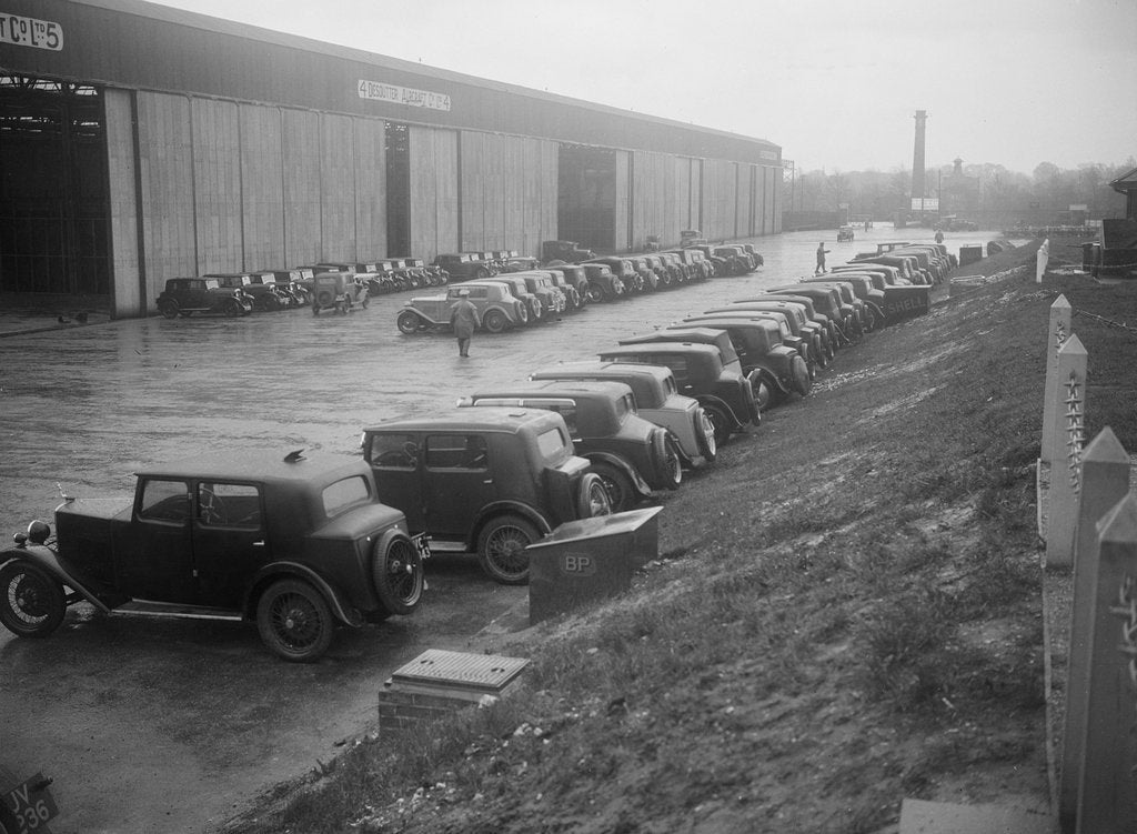 Detail of Cars at the Riley Motor Club Rally, Croydon Aerodrome, 25 April 1931 by Bill Brunell