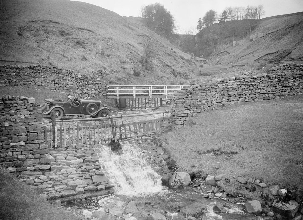 Detail of Kitty Brunell road testing a MG 18/80, Tan Hill, Yorkshire, April 1931 by Bill Brunell