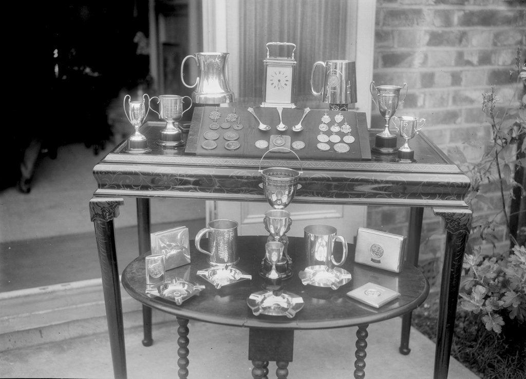 Detail of Motor sport trophies by Bill Brunell