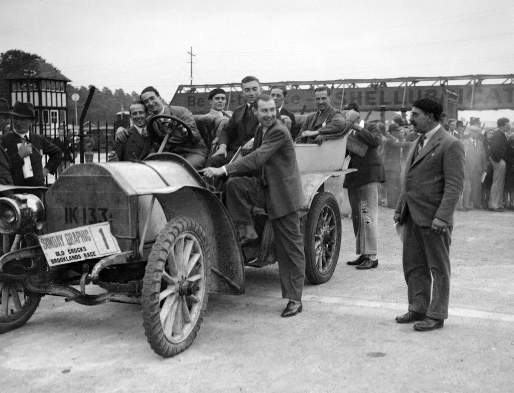 Detail of Mercedes, winner of the 1906 Ballinaslaughter Hill Climb, Old Crocks Race, Brooklands, 1931 by Bill Brunell