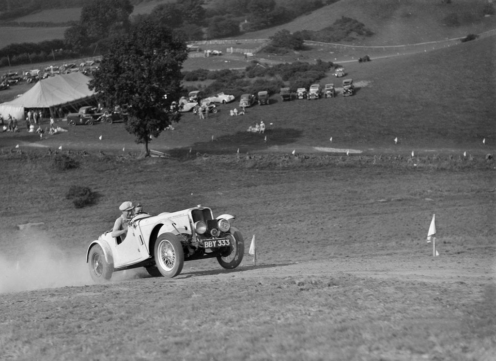 Detail of Candidi Provocatores team Singer Le Mans at the Singer CC Rushmere Hill Climb, Shropshire 1935 by Bill Brunell