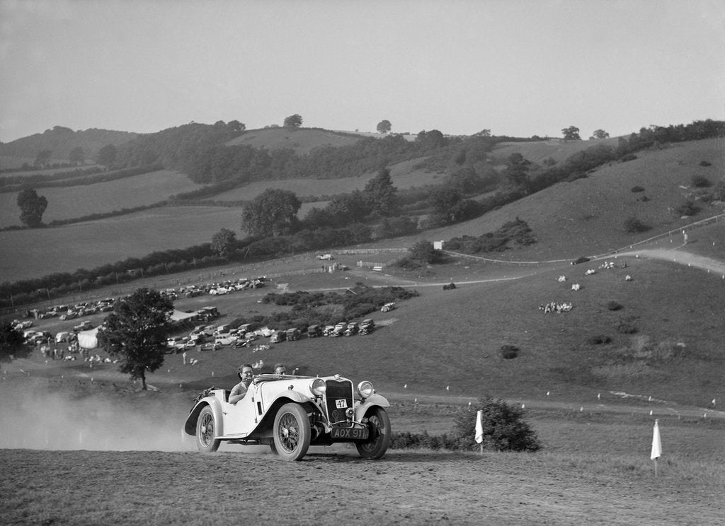 Detail of Singer competing in the Singer CC Rushmere Hill Climb, Shropshire 1935 by Bill Brunell