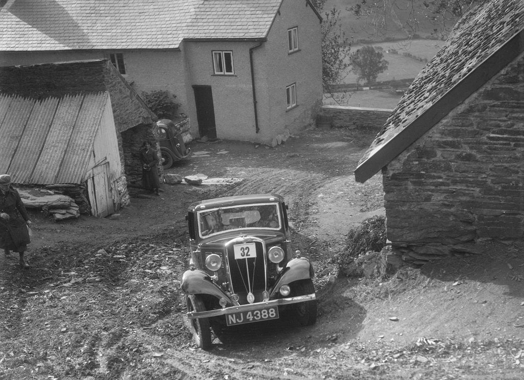 Detail of Standard Nine taking part in a Standard Car Owners Club trial by Bill Brunell
