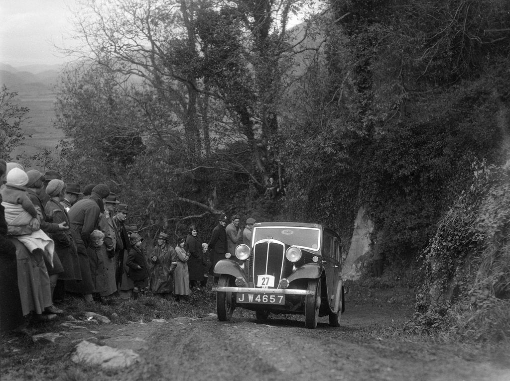 Detail of 1934 Standard Ten taking part in a Standard Car Owners Club trial by Bill Brunell
