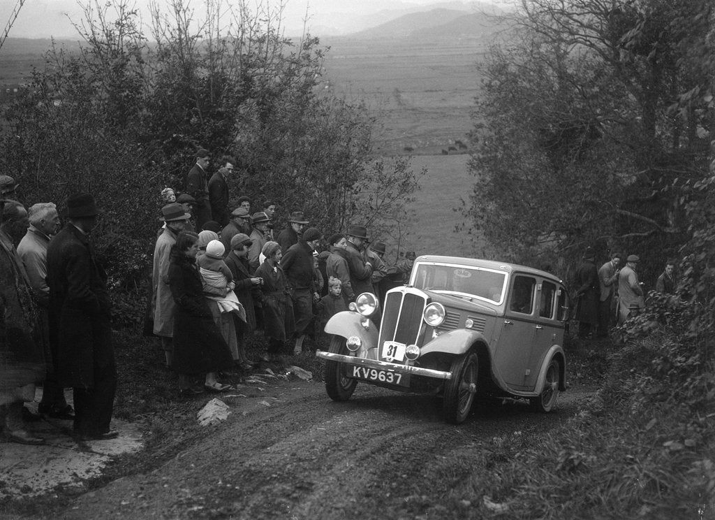 Detail of 1934 Standard Ten taking part in a Standard Car Owners Club trial by Bill Brunell