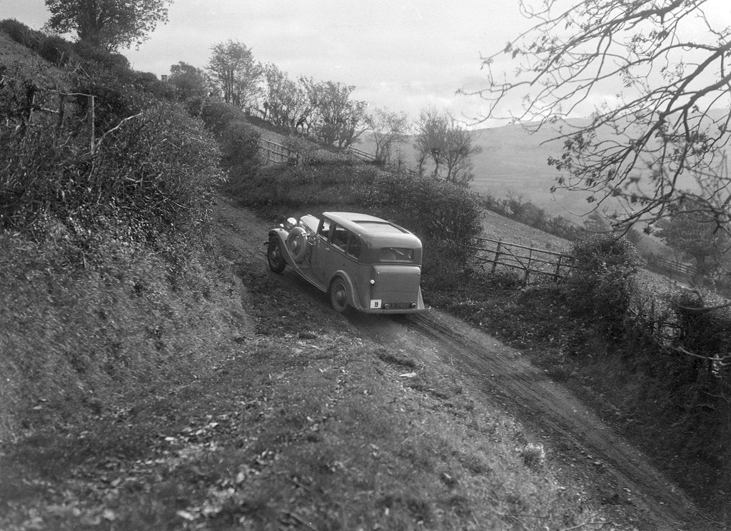 Detail of 1934 Standard Sixteen taking part in a Standard Car Owners Club trial by Bill Brunell