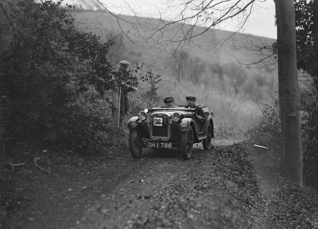 Detail of Austin Ulster of WGE Rushworth competing in the Inter-Varsity Trial, November 1931 by Bill Brunell
