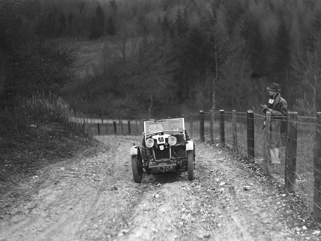 Detail of Viscount Curzon's MG M type 12/12 replica competing in the Inter-Varsity Trial, November 1931 by Bill Brunell