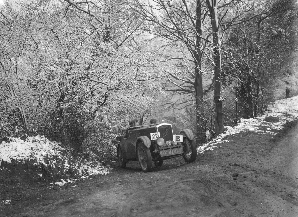 Detail of 1930 Wolseley Hornet McEvoy Special taking part in a motoring trial, late 1930s by Bill Brunell