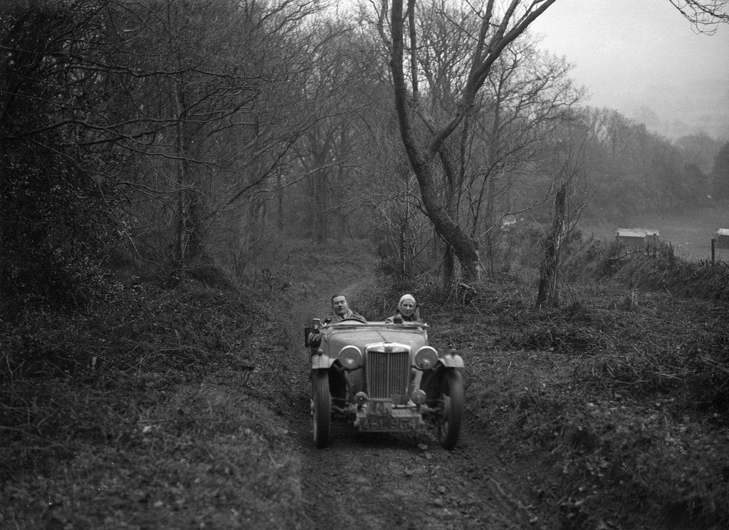 Detail of 1936 MG TA taking part in a motoring trial, late 1930s by Bill Brunell