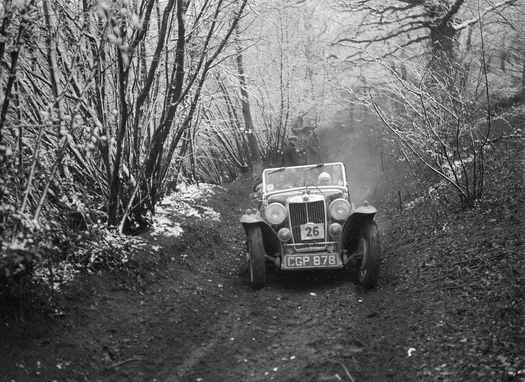 Detail of 1935 MG NA Magnette taking part in a motoring trial, late 1930s by Bill Brunell