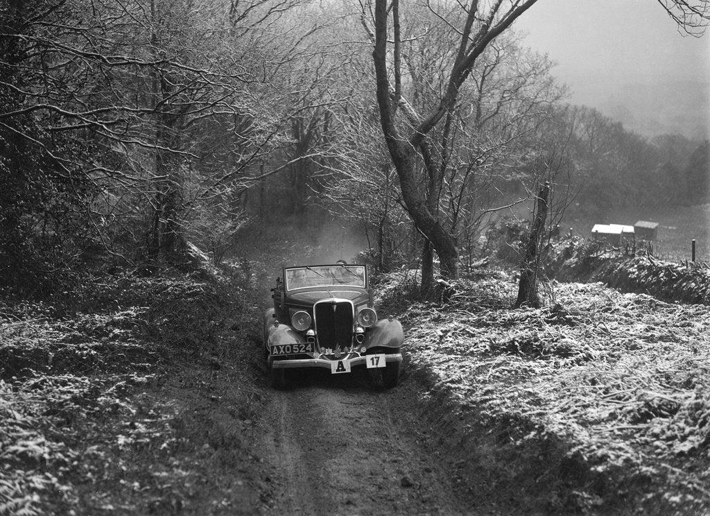 Detail of 1934 Ford V8 tourer taking part in a motoring trial, late 1930s by Bill Brunell