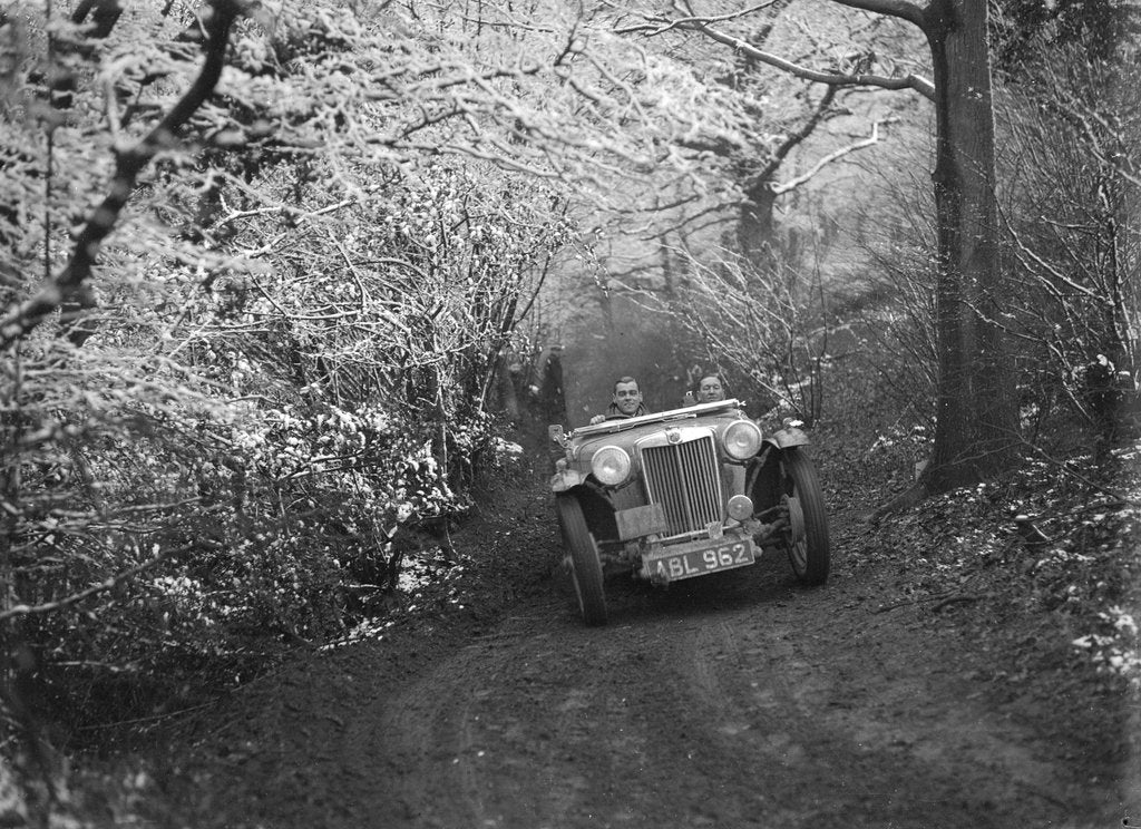Detail of 1936 MG TA of the Cream Cracker Team taking part in a motoring trial, late 1930s by Bill Brunell