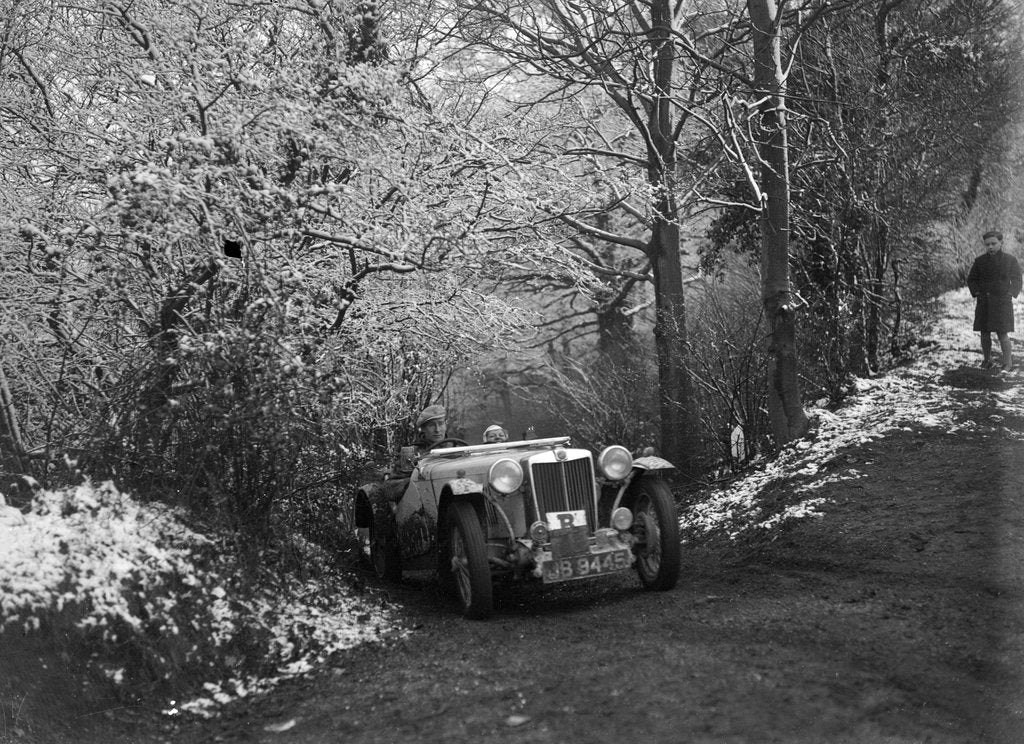 Detail of 1936 MG TA taking part in a motoring trial, late 1930s by Bill Brunell