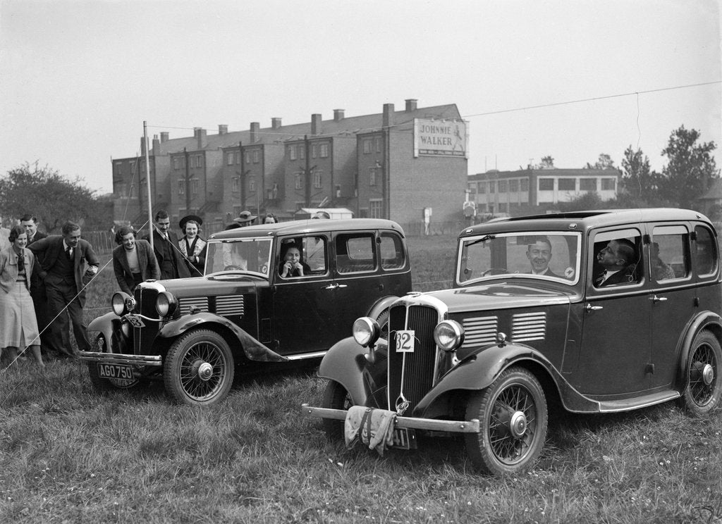 Detail of Standard Nine and Standard Twelve at the Standard Car Owners Club Gymkhana, 8 May 1938 by Bill Brunell