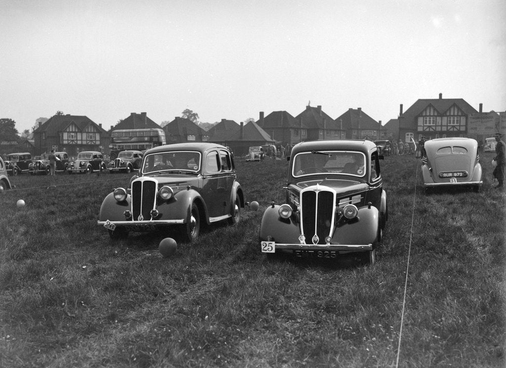 Detail of Standard Flying Twelve and Flying Nine at the Standard Car Owners Club Gymkhana, 8 May 1938 by Bill Brunell